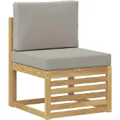 vidaXL Buiten bank set 5 st Wit en Lichtgrijs Polyester