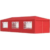 vidaXL - Partytent - 900 - x - 300 - x - 255 - cm - Rood - PE - en - staal