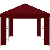 vidaXL Tuinpaviljoen 6 x 3 m Bordeauxrood Polyester en Staal 190 gsm