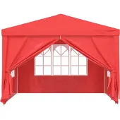 vidaXL Partytent 300 x 300 x 255 cm Rood PE en staal