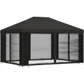 vidaXL Tuin gazebo met zijwanden 4 × 3 m Antracietkleurig