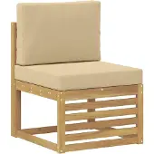vidaXL Tuinset met 7 zitplaatsen, wit en beige, polyester