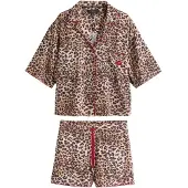 Rockett St George Korte pyjama beige / bruin / lichtbruin / donkerrood