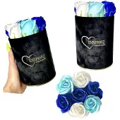 Inspiruj - Flowerbox - Zwarte Doos - Blauwe Zeeprozen Mix