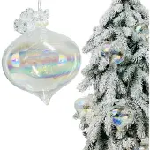 Inspiruj - Kerstbal - Opaliserend Glas - 12 cm - Met Diamanten