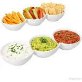 MamboCat 2-delig set witte keramische trioschalen - 24303740