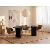 Vente-unique Eettafel 8 plaatsen - Zwart - TOPANIA
