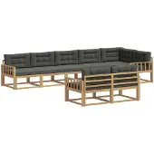 vidaXL Tuinset met 6 zitplaatsen, wit en antraciet, polyester