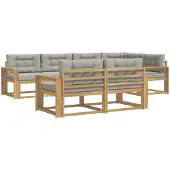 vidaXL Buiten bank set 6 st Wit en Lichtgrijs Polyester