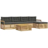 vidaXL Buiten bank set 7 st Wit en antracietkleurig Polyester