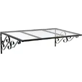 Vente-unique Charmante luifel AMBAN van aluminium - 120 x 80 cm L 120 cm x H 42.5 cm x D 80 cm