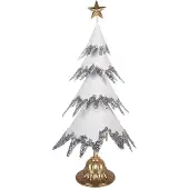 Clayre & Eef Kerstdecoratie Beeld Kerstboom 34x26x67 cm Wit Metaal