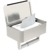 Unyqoos Zelfklevende toiletrolhouder met geïntegreerde vochtige doekhouder, roestvrij staal SUS304, geborsteld, anti-vingerafdruk, voor wandmontage en met opbergruimte