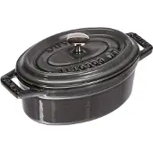 Unyqoos Mini-ovale Cocotte – ovale braadpan, 11 cm, grafietgrijs, 0,25 liter