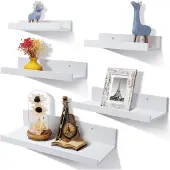 Unyqoos Stijlvolle Witte Zwevende Wandplanken Set van 5 voor Diverse Ruimtes