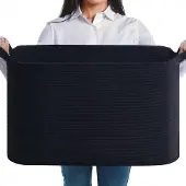 Unyqoos Ruime Gevlochten Wasmand van 63 Liter voor Kleding en Speelgoed