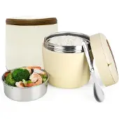 Unyqoos Lekvrije roestvrijstalen thermische lunchbox met lepel en draagtas