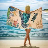 Unyqoos Extra Groot Sneldrogend Strandhanddoek met Oceaan Thema voor Diverse Activiteiten