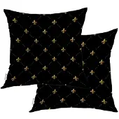 Unyqoos Stijlvolle sierkussenhoezen met fleur de lis en bloemenmotief, set van 2