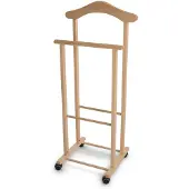 Unyqoos Stijlvolle houten dressboy met kleerhanger en broekenstang voor slaapkamer