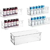 Unyqoos Transparante opbergboxen set voor koelkast en vriezer met ergonomische handgreep