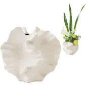 Unyqoos Stijlvolle beige keramische vaas voor Scandinavische en boho inrichting