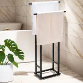 Unyqoos Stijlvolle Vrijstaande Handdoekhouder met Twee Hoogte-opties voor Badkamer en Keuken