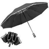 Unyqoos Windbestendige en compacte omkeerbare paraplu met automatische bediening en reflectoren