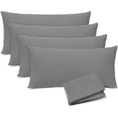 Unyqoos Set van vier zachte kussenhoezen 40x80 cm met ritssluiting in antraciet