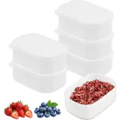 Unyqoos Set van 6 kleine herbruikbare plastic bewaardozen met deksel, 280 ml