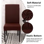 Unyqoos Set van 4 of 6 elastische stoelhoezen voor veelzijdige eetkamerstoelen