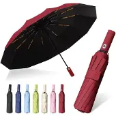 Unyqoos Winddichte en waterafstotende automatische paraplu met UV-bescherming en ergonomische handgreep