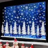 Unyqoos Zelfklevende Kerst Raamstickers met Dubbelzijdige Print voor Binnen en Buiten