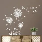 Unyqoos Decoratieve bloemenmuursticker voor woonkamer, slaapkamer en keuken