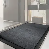 Unyqoos Grijze antislip deurmat voor binnen en buiten, wasbaar en weerbestendig