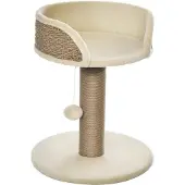 PawHut Kratzbaum-Spanplatte, Polyester-40L x 40B x 49H cm-Kaffee