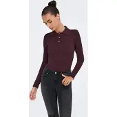 ONLYU ALLEEN Onlelisa lang袖 ribbels polo shirt, model Ex KNT