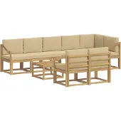 vidaXL Buiten bank set 9 st Wit en Beige Polyester