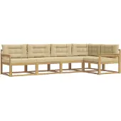 vidaXL Buiten bank set 4 st Wit en Beige Polyester
