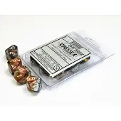 Chessex Gemini koper-staal/wit D10 Dobbelsteenset (10 stuks)