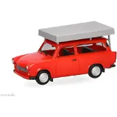 Herpa Trabant 601 S Universal + Daktent, Rood