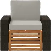 vidaXL Buiten Midden Sofa Naturel