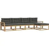vidaXL Buiten bank set 4 st Wit en antracietkleurig Polyester