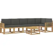vidaXL Buiten bank set 7 st Wit en antracietkleurig Polyester
