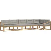 vidaXL Buiten bank set 4 st Wit en Lichtgrijs Polyester