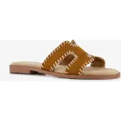Blue Box dames slippers cognac maat 38