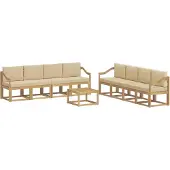 vidaXL Buiten bank set 9 st Wit en Beige