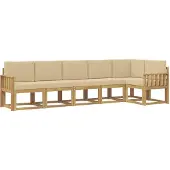 vidaXL Buiten bank set 6 st Wit en Beige Polyester