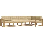vidaXL Buiten bank set 4 st Wit en Beige Polyester