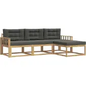 vidaXL - Buiten - bank - set - 4 - pcs - Wit - en - antracietkleurig - Polyester